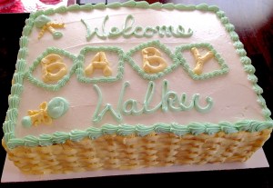 Photo of a cake for a baby shower