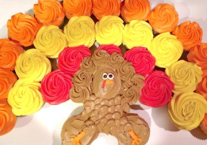 Photo of a colorful cupcake cake