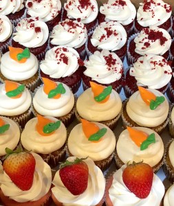 Photo of red velvet, carrot and strawberry cupcakes